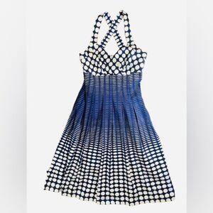 Calvin Klein Blue and White Sleeveless Halter Sundress
